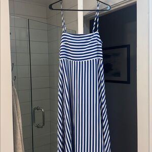 Cupshe Blue and White Striped Maxi Dress
